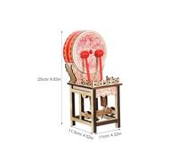 Angoily Chinese Style Mini Wooden Drum Ornament, Small Zen Garden Decoration, Miniature Musical Instrument Table Art for Home Décor and Party Souvenirs