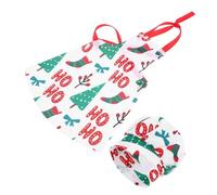 Angoily Christmas Doll Dress-up Chef Hat and Apron for Bjd Dolls Soft Polyester Cooking Costume for Pretend Play Easy to Wear with Tree Pattern Festive Holiday Decoration