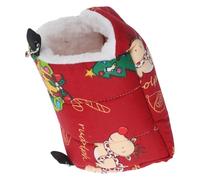 Angoily Christmas Pattern Warm Parrot Nest Bed Thick Cotton Lint Insulated Bird Hammock for Budgies Lovebirds Cockatiels Conures Cozy Cage Sleeping Sack