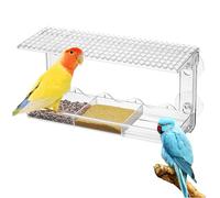 Angoily Clear Window Bird Feeder with Strong Suction Cup Outdoor Balcony Platform with Roof for Multiple Wild Birds Easy-clean Sturdy Design for Rain Protection and Secure Feeding