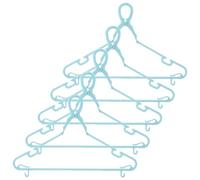 Angoily Clothes Hangers with Clamp Structure Design 5pcs Plastic Light Green and Small Clips, Multi-purpose Sturdy Hangers for Scarves and Pants, Suitable for Fixing on Clothesline Pole