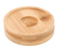 Angoily Coasters, 2PCS Rotating Bamboo Whiskey Glasses Bases, Coffee Table Drinks Coasters, Round Rotation Whiskey Glasses for Bar Home, Khaki for Living Room House Decor