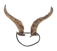 Angoily Coffee Plastic Bull Horns Headband for Halloween Parties and Cosplay Events, Creative Design, Easy to Wear and Stays in Place Halloween Hair Accessory