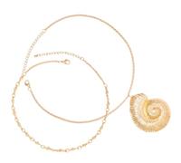 Angoily Conch Pendant Decorative Neck Chain Delicate Style Metal Elegant Beach Vacations Stylish Sea Shell Symbol Accessory to Elevate Your Style