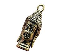 Angoily Copper Vintage Buddha Keychain Pendant Decorative Brassware Adornment for Keys Bags Retro Style Keyring with Fine Workmanship Sturdy Durable Design Smooth Polished Surface