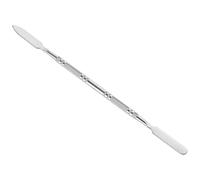 Angoily Cosmetic Mixing Tool Foundation Mixing Stick for Stainless Steel Silver Stylish Embossed Design Professional and Household Use Lipstick and Eyeshadow Palettes