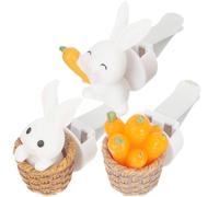 Angoily Creative and Lovely Air Freshener Vent Clips Easy to Fix Cute Bunny and Carrot Resin Decorative Car Interior Accessories Car Vent Clip 3pcs Air Fresheners for Female Friends