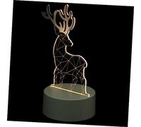 Angoily Creative Deer Night Light Lamp Warm Yellow USB Battery Operated Decorative Desktop Ornament for Bedroom Living Room Party