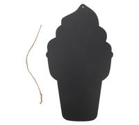Angoily Creative Ice Cream Shaped Hanging Message Board Wooden Blackboard for Coffee Shops Kitchen Decor Multipurpose Wall Sign for Notes Crafts and Party Decoration