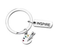 Angoily Creative Keychain Drawing Pen Key Chain Pendant Fashionable Metal Keyring Practical Accessory for Colleagues