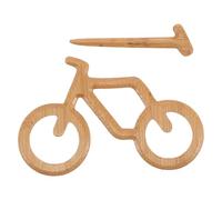 Angoily Creative Wooden Bicycle Brooch for Women, Portable Precision Woodworking Pin, Khaki Colour, Unique Fashionable Accessory for Clothes and Backpacks, Gift for Gifting and Presents