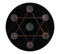 Angoily Crystal Ball Holder Stand 120mm with Black Obsidian Seven-star Array Base Crystal Display Platform Tray for Stones for Home Décor