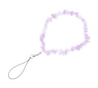 Angoily Crystal Beaded Phone Lanyard Stylish Purple Crystal Stone Material for Phone with Decorative Wrist Strap Unique Design for Bag and Luggage Accessories for Wife Or Girlfriend