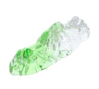 Angoily Crystal Glass Mountain Brush Rest Paperweight for Chinese Calligraphy Practice Artistic Lifelike Sculpture Pen Holder for Watercolor Art Office Workshop Accessory