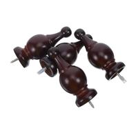 Angoily Curtain Rod End Finials Wooden 4Pcs for 28Mm Diameter Rods Replacement Decorative Caps for Home Window and Door Curtains
