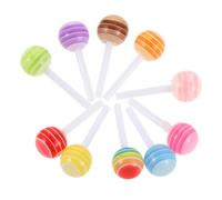 Angoily Cute Rainbow Lollipop Nail Charms for Festive Art 60pcs Resin Decorations with Vivid Color Variety and Easy Application for Nails Art DIY Design Beginners and Professionals