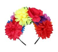 Angoily Dark Headband Floral Day Dead Design for Halloween Cosplay and Party Scenarios Includes Imitation Fabric Flowers for Women and Girls Costume Accessories
