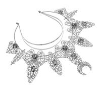 Angoily Dark Rhinestone Crown Headband Baroque Hair Hoop for Women Festival Party Cosplay Costume Headpiece Photo Prop