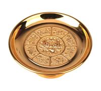 Angoily Decorative Zinc Alloy Lotus Fruit Tray 7-Inch Multi-Purpose Storage Plate for Temple Offerings and Home Décor