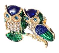 Angoily Delicate Cartoon Owl Brooch Pin for Women Zircon and Pearl in Golden Copper, Multi-purpose Ornament for Proms and Parties, Adorable Fashion Accessory