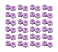 Angoily Diamond-Shaped Purple Lash Glue Holder Cup with Two Holes Professional Lash Extension Glue Organizer for Eyelash Grafting and False Application