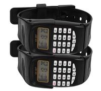 Angoily Digital Calculator Wristwatch for, Portable Mathematical Operation Watch Sturdy Resin Strap, Black, Pack, for Learning and Daily Wear