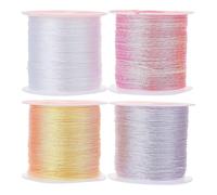 Angoily DIY Colored Silk Thread Embroidery Floss Set 4 Rolls, Smooth Flexible Threads for Quilting, Stitching Hand Embroidery
