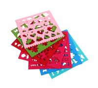 Angoily DIY Craft Stencil Wool Felt Mold 7Pcs Colored Needle Felting Stencil Embroidery Shaping Mold Poking Needle Beginners