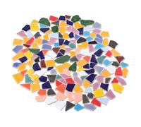 Angoily DIY Irregular Flat Ceramic Tiles for Crafts Mixed Color Mosaic Pieces for Home Decoration Photo Frames Vases Garden Paths Creative Art Supplies