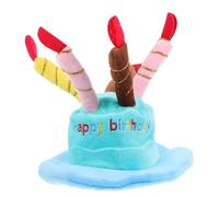 Angoily Dog Cat Birthday Cake Hat, Velvet Pet Birthday Hat, Dog Birthday Hat with Cake, Dog Birthday Toy, Candles Design Party Custom Accessory, 16 * 14 * 5CM