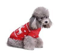 Angoily Dog Christmas Pullover Sweatshirt Christmas Reindeer Pet Jumper Puppy Festive Wear s Cozy Snowflake Pattern