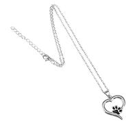 Angoily Dog Necklace Paw Heart Pendant Pet Jewelry for Cat Dog Birthday Party Outfit