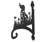Angoily Dog Plant Bracket Hanging Plant Wall Hook for Homes with Limited Area, Black Iron Metal Dog Silhouette Design, Weather Resistant High Weight Capacity Outdoor Hanging Bracket