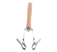 Angoily Double Clip Moxibustion Stick Stand Heat Resistant Materials Wooden Handle Ergonomic Grip Anti-Scald Protection Therapy Use at Home