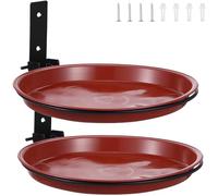 Angoily Double-layer Outdoor Bird Feeder Station Flat Feeding Tray Bird Bath Tree Mounted Platform Feeder Garden Balcony