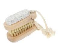 Angoily Double-Sided Foot Scrubber and Nail Brush with Pumice Stone for Shower Dead Skin Removal and Cuticle Care Compact 3.7 Inch