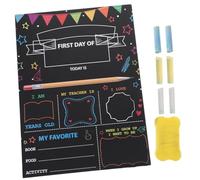 Angoily Double Sided Wooden Chalkboard for School Reusable Student Message Board with Eraser and Chalks Smell Kindergarten Decorations for Classroom and Home Use Random Color