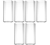 Angoily Drinking Glasses 14 oz Square Glasses Set with 6 Glass Drinking Glasses Clear Bar Glasses for Water Juice Beer Drinks Cocktails and Mixed Drinks 400 ml
