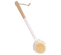 Angoily Dual-Sided Long Handle Bath Exfoliating Brush with Wooden Handle and Soft Nylon Bristles for Back Scrubbing and Easy Hanging, for Men’s Shower Skin Care