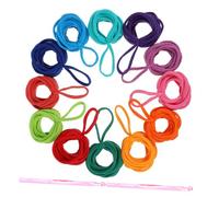 Angoily Elastic Weaving Loom Loops DIY Craft Kit for Boys and Girls and Adults, 12 Colors 192 Refill Loops and 2 Crochet Hooks, Elastic Rope Loom for Potholder Making and Home Craft Projects