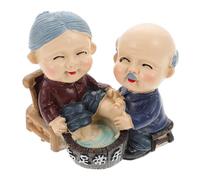 Angoily Elderly Couple Resin Figurine Ornament for Home Décor, Grandparents Desktop Statue with Sentimental Design, Birthday Craft for Grandma and Grandpa