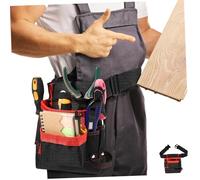 Angoily Electrician Waist Bag Multifunctional Electrical Tool Pouch Small Red Construction Tool Belt for Men Portable Utility Organizer for Tradesmen