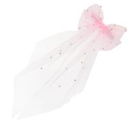 Angoily Elegant Pink Pearl Bow Hair Pin for Gauze Material Adds Charm and Will Not Pull Hair for Dances and Evening Parties