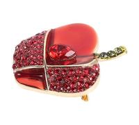 Angoily Elegant Red Rhinestone Brooch Pin for Women, Alloy Material with Sparkly Design, Giftworthy Choice that Does Not Scratch Fabrics, for Work or Teachers Day Stocking Stuffer