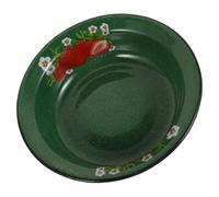 Angoily Enamel Mixing Bowl Strawberry Design Vintage Enamelware Serving Basin for Soups Salads Ramen Universal Use for Vegetables Fruit Laundry Easy to Clean 22CM