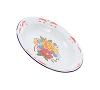 Angoily Enamel Plate Chinese Style Serving Plates for Dining Table for Salad Serving and Everyday Use