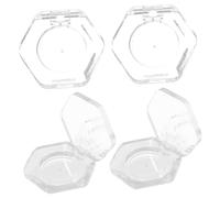 Angoily Eyeshadow Containers Empty Eye 4pcs Hexagon Shadow Cosmetics Pans Refillable for Material and, Lightweight as Suitable for Outdoor Traveling and Working