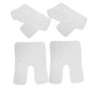 Angoily Facial Towels with Split U Shaped Design 4pcs White Coral Fleece Featuring Luxurious Softness and Reinforced Edges for Spa and Home Use for Facials and Massages
