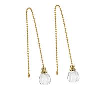 Angoily Fan Pull Chain, Ceiling Fan Chain Extender, 2 Pack Crystal Diamond Ball Prism Maker for Light Fixture, 1 Meter Adjustable Length, Rainbow Suncatcher Decor