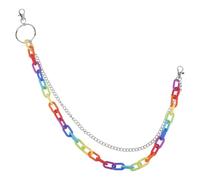 Angoily Fashionable Rainbow Waist Chain Belt for Women, Plastic Pant Chain Accessory, Decorative and Sturdy Clothes Decor, for Casual and Party Wear